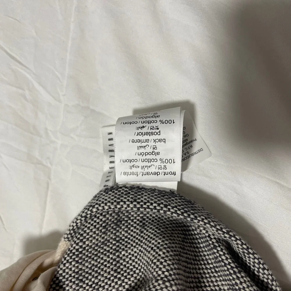 Pottery Barn Bryce Buffalo Check Cotton Duvet‎ Cover Full/Queen Charcoal Grey